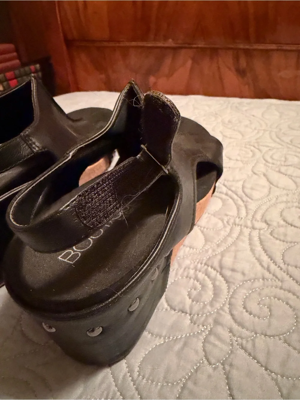 Boutique by Corkys black wedge sandals in women’s size 10.